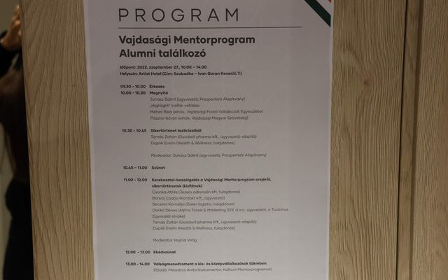 Vajdasági Mentorprogram Alumni Találkozó
