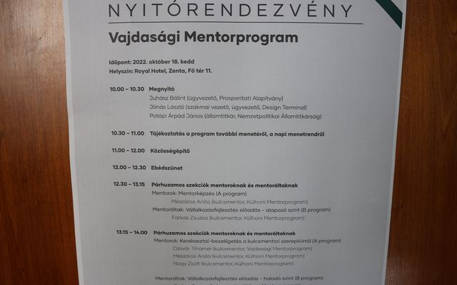 A Vajdasági Mentorprogram harmadik évadának nyitórendezvénye
