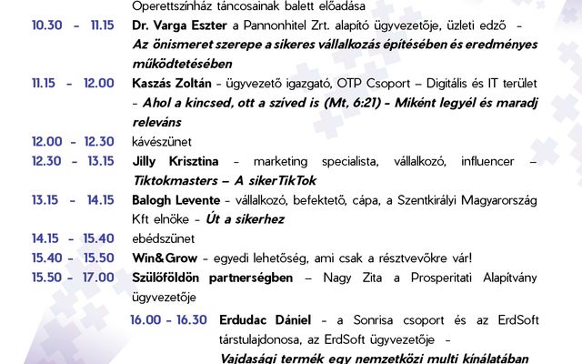 Elérhető a Connect+Grow  üzleti konferencia részletes programterve!