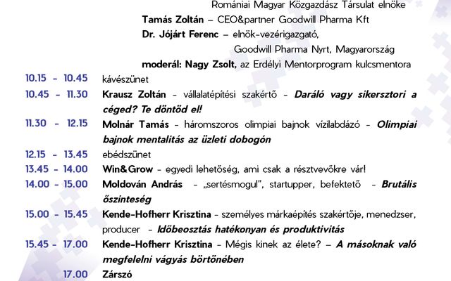 Elérhető a Connect+Grow  üzleti konferencia részletes programterve!