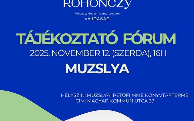 Tájékoztató fórumok a Vajdasági Rohonczy Gedeon Mentorprogram kapcsán