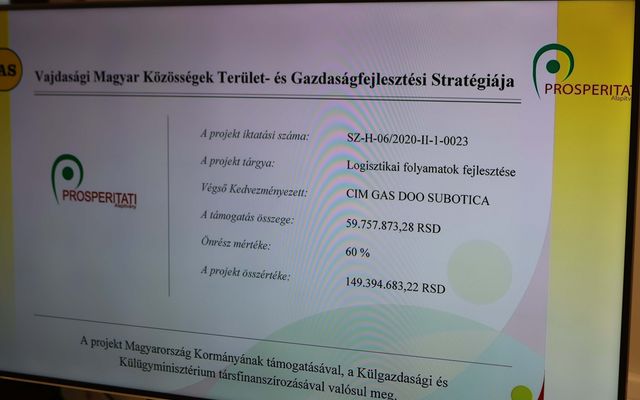A szabadkai Cim Gas Kft. kiemelt jelentőségű közepes és nagyléptékű gazdasági fejlesztés átadása