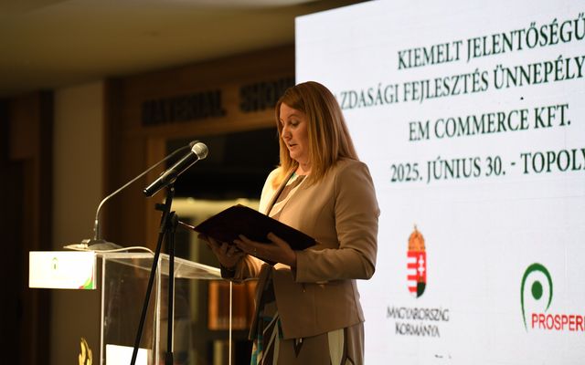 EM Commerce Kft. kiemelt jelentőségű gazdasági fejlesztés ünnepélyes átadása 