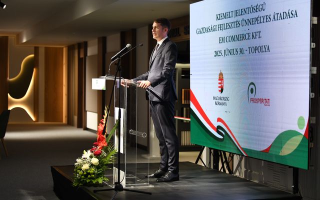 EM Commerce Kft. kiemelt jelentőségű gazdasági fejlesztés ünnepélyes átadása 