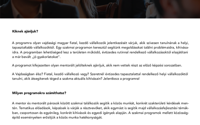 INDUL A VAJDASÁGI MENTORPROGRAM 3. ÉVADA!